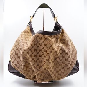 Gucci Brown Monogram GG Canvas Hobo Bag